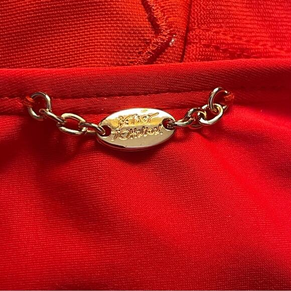 Betsy Johnson Red Malibu One piece Sheer Panel Swim Suit Size S - Picture 6 of 6